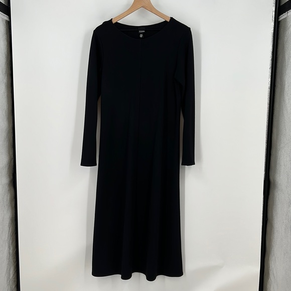 Eileen Fisher Minimalist Black Wrap Jumpsuit-Dress PLUS main image 0